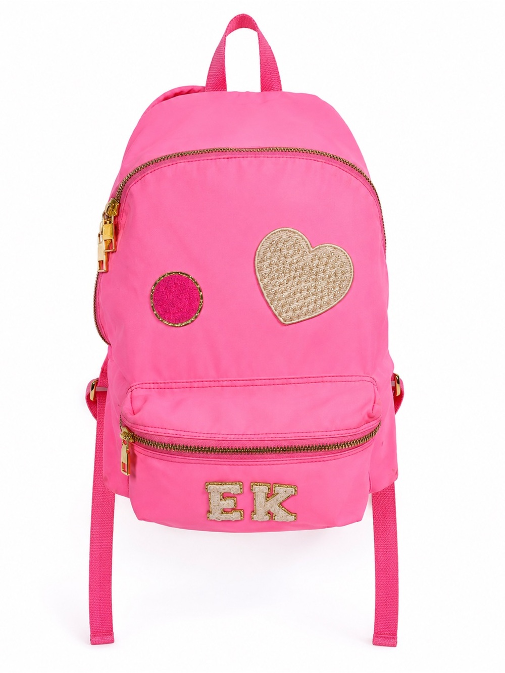 Stoney Clover Lane Hot Pink Patch Backpack with Gold Accents